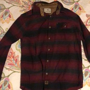 Large, Legendary Whitetails red and black striped shirt